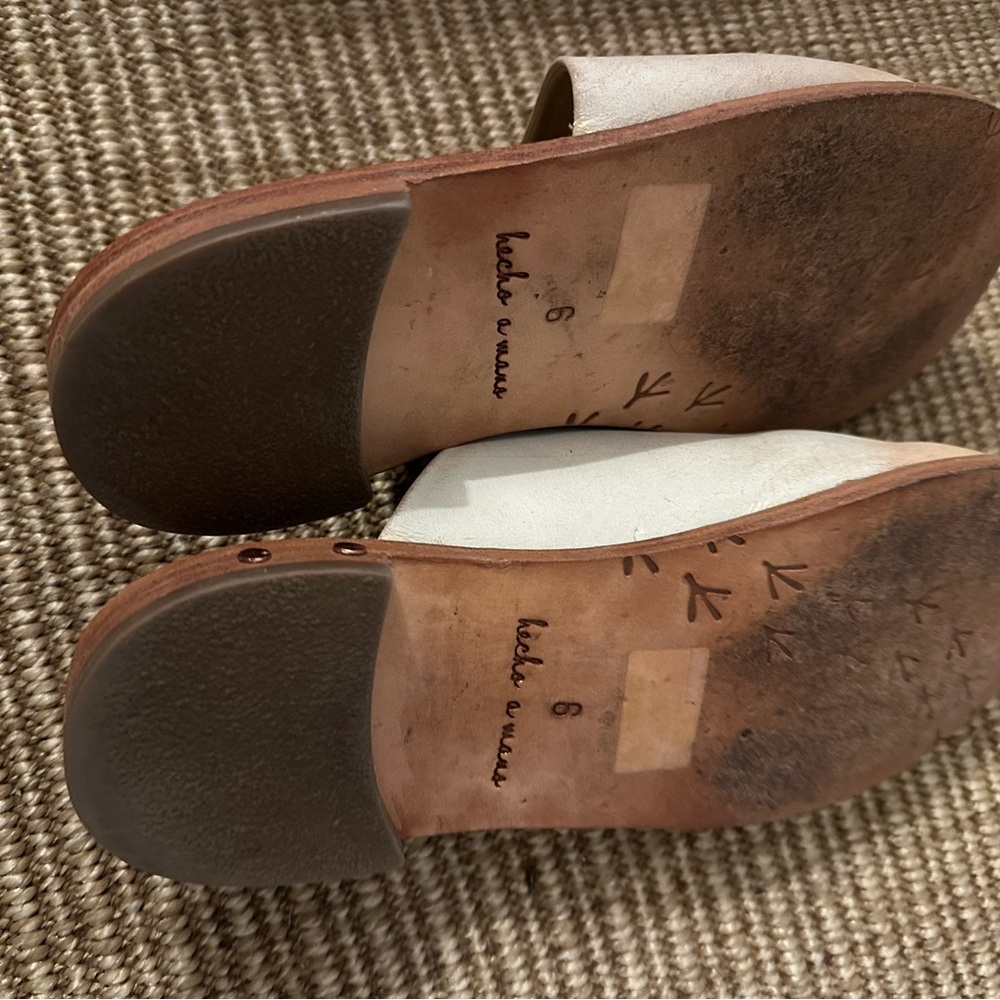 Beek by Two Birds Women's Ivory Leather Mules - Picture 7 of 8